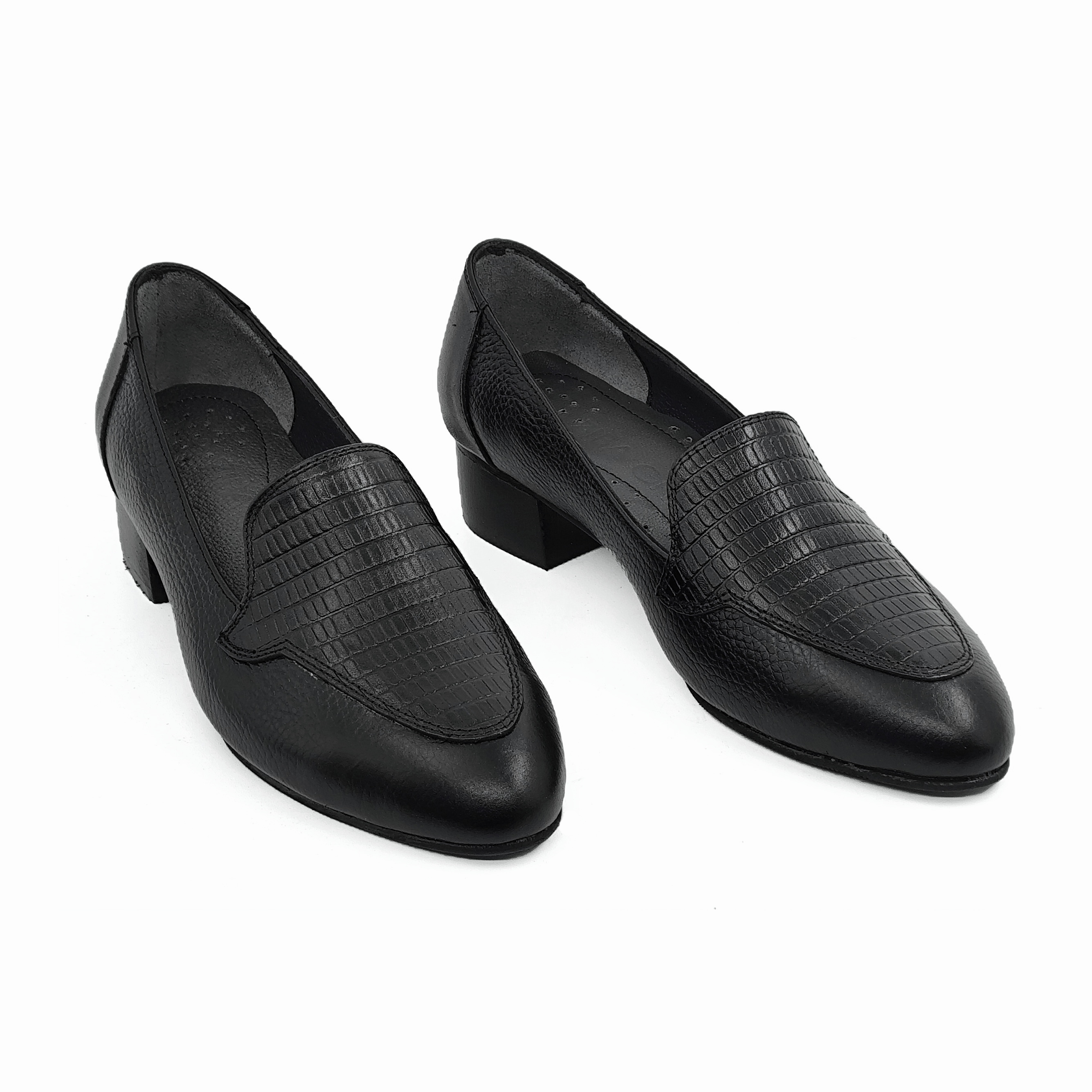 کفش پاشنه چوبی چرم